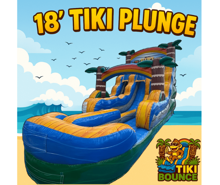 18 Ft.  TIKI Plunge DUAL LANE Water Slide